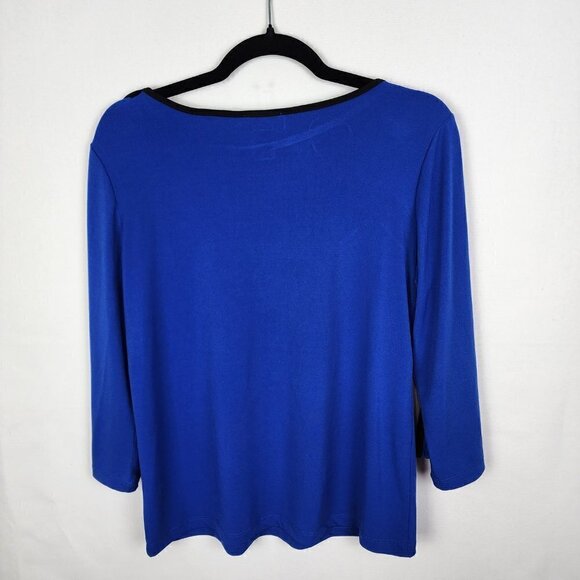 NWT‎ Carmen Marc Valvo Cobalt Blue Blouse S - Picture 2 of 4